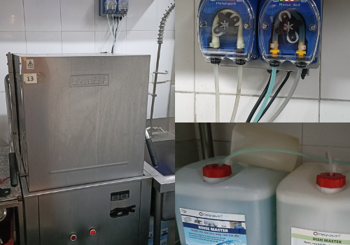 Lắp đặt hệ thống rửa bát tự động cho máy