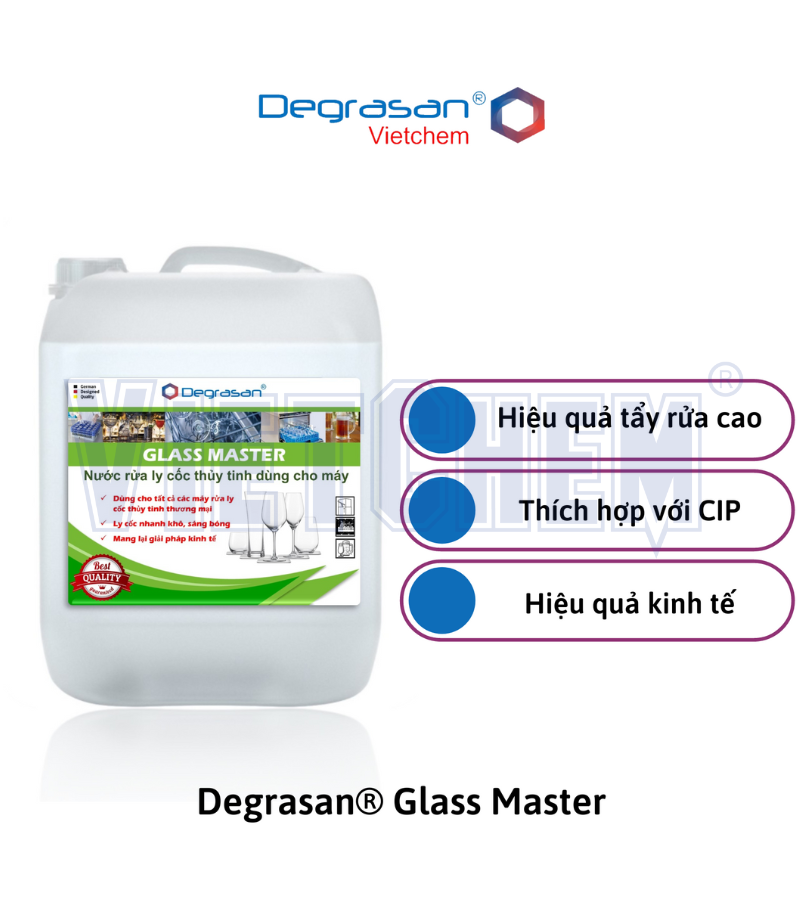 Degrasan® Glass Master - Nước rửa ly cốc thủy tinh dùng cho máy